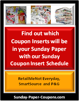 Sunday Coupon Insert Schedule 2019