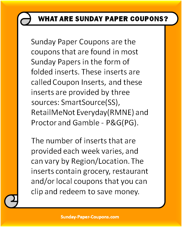 Sunday paper coupon schedule