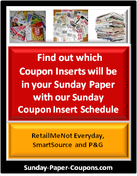 2022 Sunday Coupon Insert Schedule